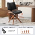 thumbnail image 5 of Adjustable Modern Swivel Leather Desk Task Chair Criss Cross for Makeup Vanity Black, 5 of 9
