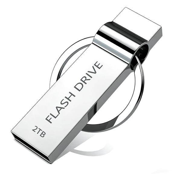USB Flash Drive 2T/2000G Memory Stick Metal Thumb Drive with Keychain Design for Laptop Computer Tablet