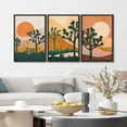thumbnail image 4 of IDEA4WALL Framed Canvas Print Wall Art Set of 3 Joshua Tree Art Prints Large Boho Wall Decor Minimalist Modern Mid Century Abstract Desert Cactus Modern Artwork for Bedroom - Black 24"x36"x3, 4 of 5