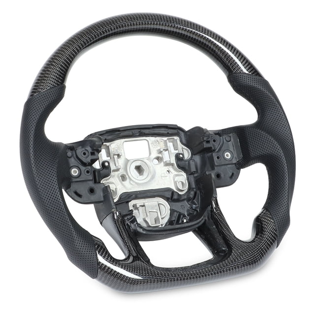 Customized Steering Wheel, Epoxy Coating Black Stitching Flat Bottom Car Carbon Fiber Steering Wheel for Repair