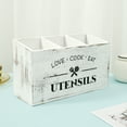 thumbnail image 6 of AEVXKHI Wooden Kitchen Utensil Holder 3 Compartments Large Kitchen Utensil Caddy Organizer Sturdy Silverware Holder Farmhouse Wood Cooking Utensil Stand for Kitchen Countertop Farmhouse, 6 of 10