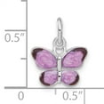 thumbnail image 2 of 925 Sterling Silver Solid Rhod Enameled Purple Butterfly Angel Wings Pendant Necklace 21x16mm Wide Pendant for Women, 2 of 2