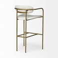 thumbnail image 5 of Maklaine 30" Seat Height Cream Seat Gold Metal Base Stool, 5 of 10
