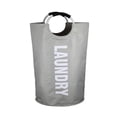 thumbnail image 1 of Bolsa de almacenamiento de ropa de gran capacidad, bolsa de lavandería de tela Oxford de doble capa, cesta para ropa sucia con asa redonda de aluminio, 1 of 6