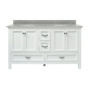 Brantley 61" White Vanity with Rushmore Grey Granite Top