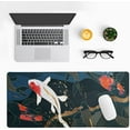 thumbnail image 2 of Fish Art Mouse Pad 31.5x11.8 Inch Japanese Gaming Full Desk Mousepad Extended Large Non-Slip Rubber Base Waterproof Big Keyboard Mat with Stitched Edges for Home Gaming and Office, 2 of 6