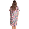 thumbnail image 3 of Dreamcrest Women Lounge House Dress  Short Sleeve Nightgown Sleep Dress House Dress w Side Pocket (Pink - Hibiscus Parrot, 3X), 3 of 3