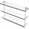 thumbnail image 1 of Foxtrot Collection 22 Inch Triple Tiered Glass Shelf with Integrated Towel Bar - FT-5/22TB-PC, 1 of 2