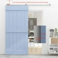 thumbnail image 4 of CCJH Stainless Steel 13FT Sliding Barn Door Hardware Kit Fit 78" Width Single Door T-Shaped Silver, 4 of 4