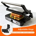 thumbnail image 3 of KEINVE Electric Panini Press Grill and Sandwich Maker, 850W Fast Heating Compact Panini Maker with Temperature Control, 180° Flat Open Non-Stick Griddle, 9.2 x 5.8" Plates for Steak, Burgers, 3 of 7