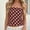 c01Brown, variant on Women Polka Dot Tube Bandeau Strapless Sleeveless Backless Tank Top Peplum Trendy Tube Shirt Blouses Pink M