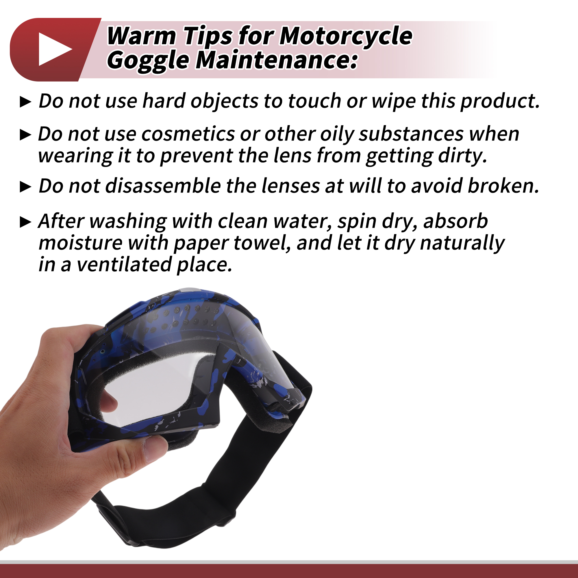 Unique Bargains Motorcycle Riding Goggles PC TPU Cycling Sunglasses Clear Lens Blue Black Frame