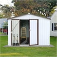 thumbnail image 4 of Garvee Outdoor Metal Garden Shed with Lockable Double Door Metal Garden Sheds with Lockable Double Door for Yard White 8x10 Ft, 4 of 5