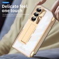 thumbnail image 6 of Dteck for Samsung Galaxy Z Fold6 Case with Slim Pen, Fold 6 Pen with S Pen Holder + Camera Lens Film + Front Screen Protector + Kickstand, Luxury Crystal Clear Case for Galaxy Z Fold6 5G 2024,
Gold, 6 of 7