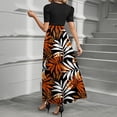 thumbnail image 3 of JGNGSHN Maxi Dresses for Women Summer Short Sleeve Casual Floral T-Shirt Beach Dress Patchwork Ruffle Hem a Line Wrap Dress, 3 of 3