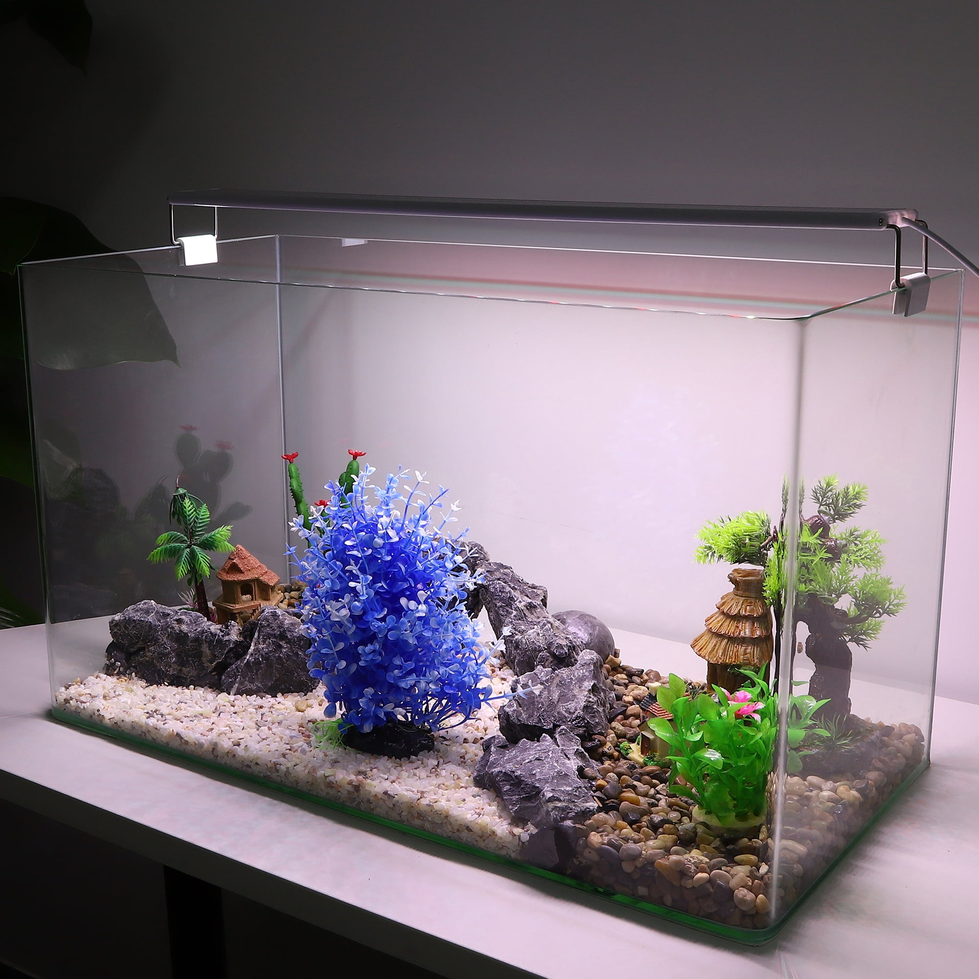 Unique Bargains 1 Pcs Aquarium Plants Tree Decorations Fish Tank Aquatic Plant Blue