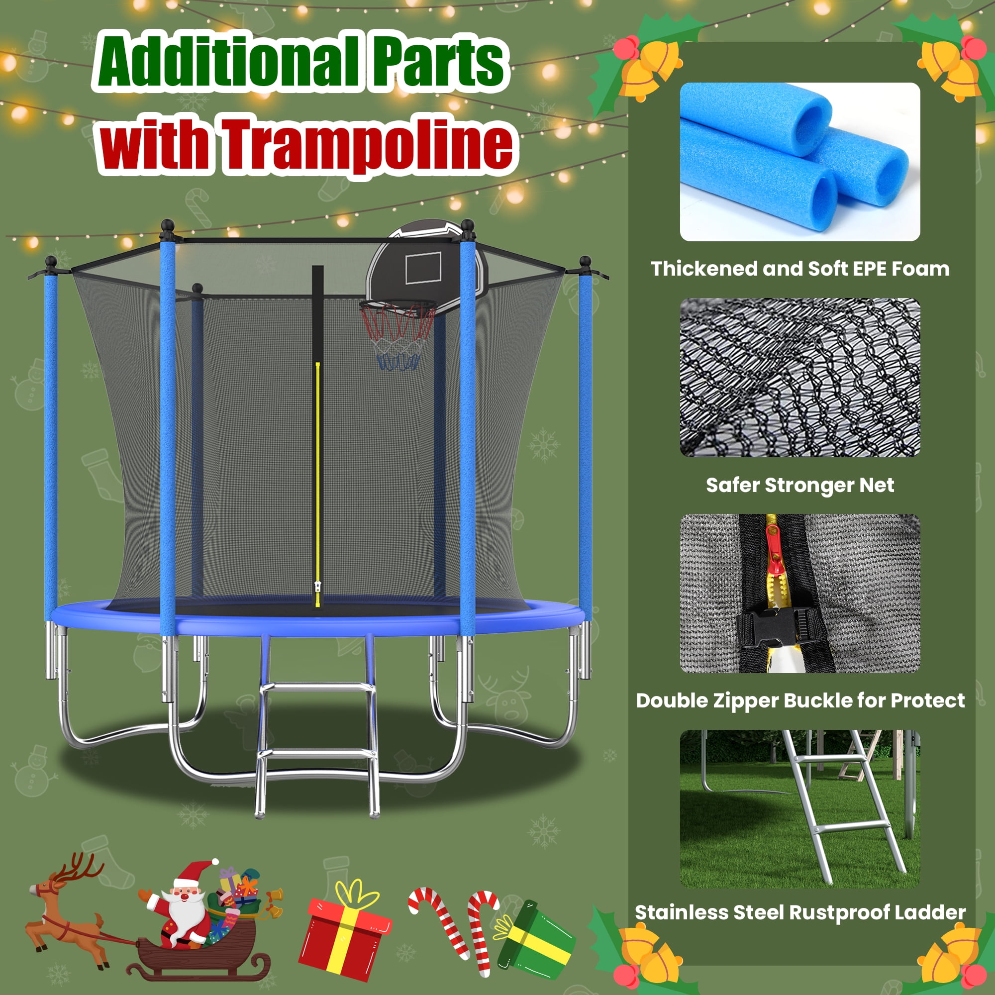 Shengchao Trade 1200LBS 12ft Heavy Duty Outdoor Trampoline for 3-5 Kids and Adults,Backyard Trampoline with Enclosure Net and Ladder, Jumping Trampoline Capacity for Boys and Girls Birthday Gift