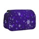 thumbnail image 1 of Disketp Dark Purple Snowflakes Estuche de Lápices de Doble Capa con Tapa Abatible y Cremallera, Organizador Escolar para Adolescentes y Adultos, 1 of 7