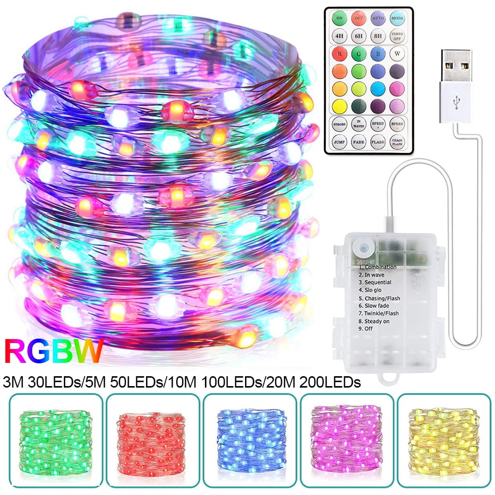 33FT 100LED Chasing LED String Light,12 Color Changing RGB Fairy Light Twinkle 