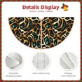 thumbnail image 3 of Lukts Teal Leopard Print Color Life Christmas Tree Skirt, Winter Holiday Tree Mat Decoration ,Can be Used as A Shawl-36", 3 of 6