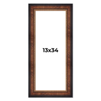 13x34 Frame Brown Walnut Gold Ornate Trim Solid Wood Plein Air Picture Frame | 3 Inch Moulding