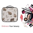 thumbnail image 6 of FORMRS Travel Makeup Bag Large Capacity Train Case Cosmetic Organizer with Adjustable Dividers, Light Gray Bears, 6 of 8