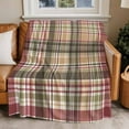 thumbnail image 4 of Red Brown Plaid Throw Blankets, Country Farmhouse Checkered Soft Fleece Blanket Decorative for Home Sofa Couch Chair Living Bedroom, 40x50 inches,, 4 of 8