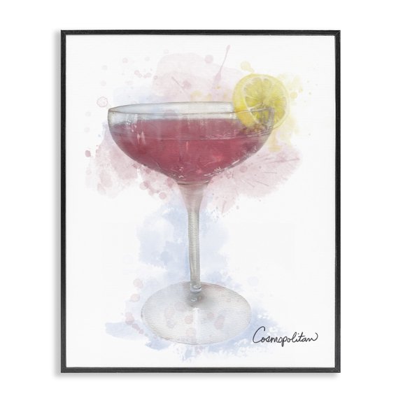 Stupell Industries Modern Soft Faded Cosmopolitan Black Framed Giclee Art, 11 x 14, by Matthew Piotrowicz