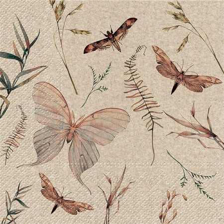 Set of 4 Luncheon We Care Moths Napkins 20 Pack