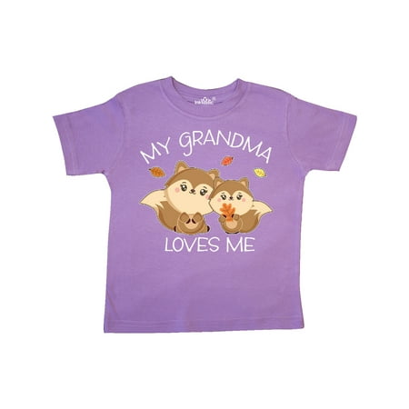 

Inktastic My Grandma Loves Me with Cute Squirrels in Autumn Gift Toddler Boy or Toddler Girl T-Shirt