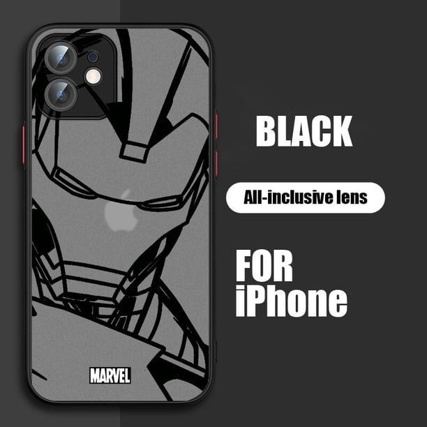 Funda de teléfono de Marvel Spiderman Avengers para Apple iPhone 14 13 12 11 XS Mini Pro Max 8 7 6S 6 XR X Plus, cubierta translúcida esmerilada Fivean unisex