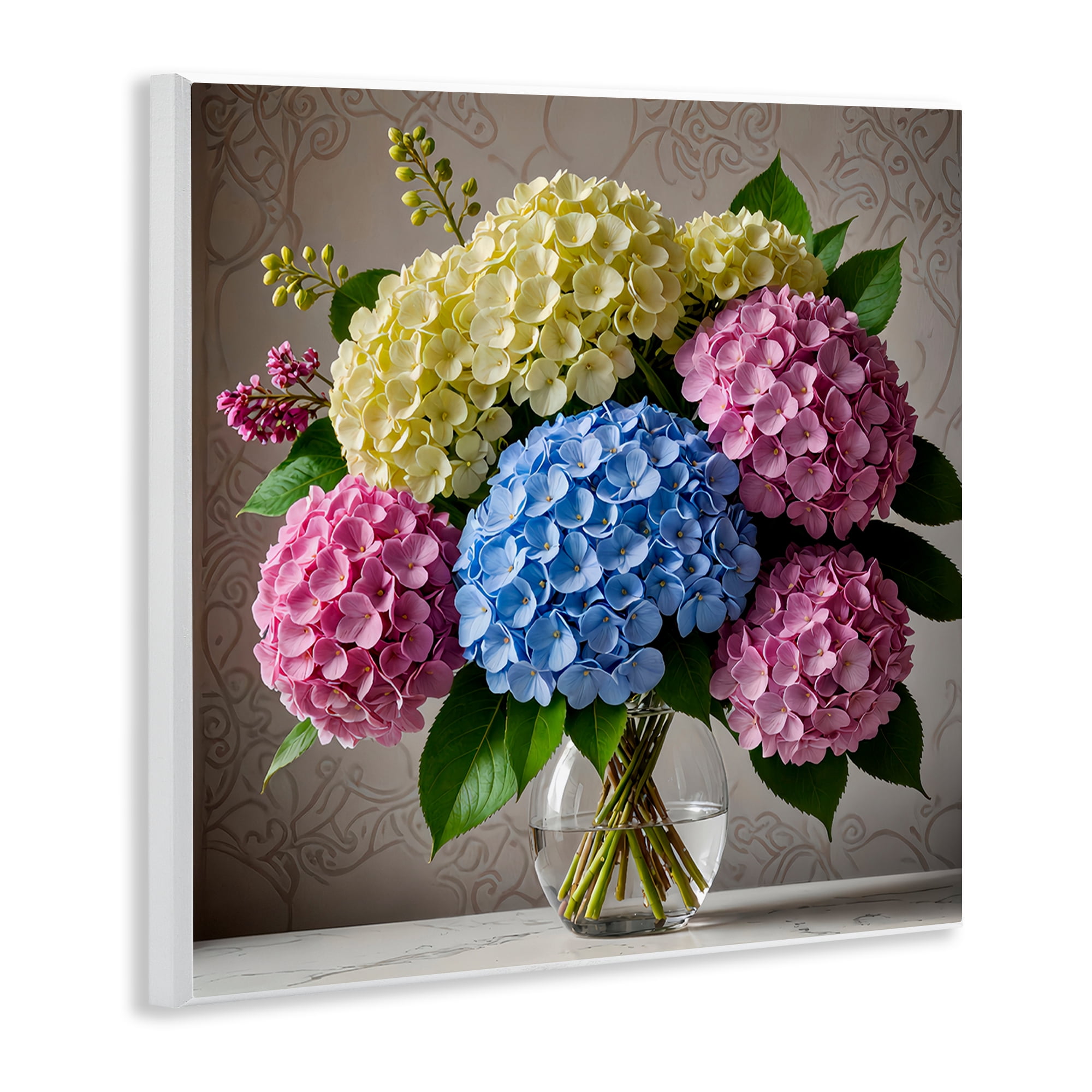 Stupell Industries Bright Hydrangeas Bouquet Plants & Flowers Painting Unframed Art Print Wall Art, 12 x 12