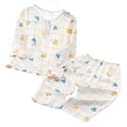 thumbnail image 2 of Conjuntos de blusas y camisas de cuello redondo y manga corta para niños de verano, ropa de casa estampada de manga corta para niños y niñas., 2 of 5