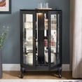 thumbnail image 4 of S-HOME Black Glass Curio Cabinet with Adjustable Shelves and Lighted Display for Showcasing Treasures in Any Room, 4 of 21