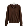thumbnail image 5 of Zormilly Zip Up Hoodie Women Long Sleeve Knit Sweaters Hoodies Fashion Casual Soft Winter Warm Jacket, S-2XL, 5 of 6