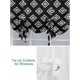 thumbnail image 3 of Black Boho Geometric Tie Up Curtains for Windows 63 Inch Length Balloon Curtains Kitchen Adjustable Balloon Window Shade Retro Simple Ethnic Abstract Motifs Tie Up Bathroom Curtain Window 46"x63", 3 of 6