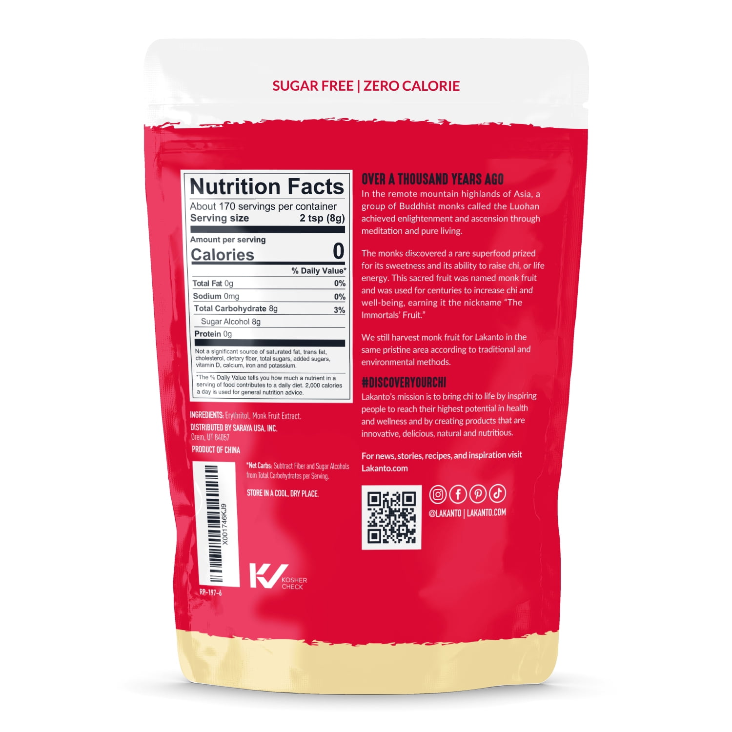 Lakanto Golden Monk Fruit Sweetener - Raw Cane Sugar Substitute, Zero Calorie, Keto Diet Friendly, Zero Net Carbs, Zero Glycemic, Baking, Extract, Sugar Replacement (Golden - 3 lbs)
