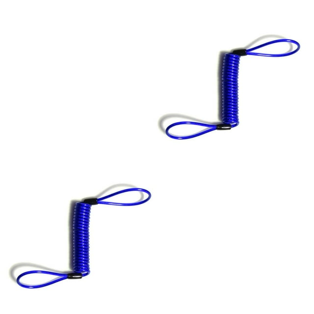 ZheElen Motorcycle Security Spring Ropes Lanyard Portable Scooter Bicycle Reminder Cables Motorbike Protection 1.38 Meters Blue 2Set