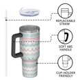 thumbnail image 4 of 40oz Pioneer Flower Floral Print Pattern Insulated Tumbler with Handle, BPA-Free Leak Proof Lid and Straws, Double Wall Vacuum, Hot 12h/Cold 34h, 4 of 6