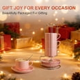 thumbnail image 6 of Unique Bargains 8 Ounce Cappuccino Cups Set of 4 Stackable Cappuccino Mugs Includes Display Stand Cups Saucers and Spoons for Machines & Home Use Pink Silver Tone, 6 of 7