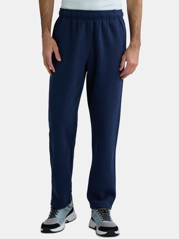 Athletic Works Men's Open Leg Fleece Pants, Sizes XS-4XL