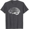 thumbnail image 1 of Human Brain Hand Drawn Cerebral Cortex Brainpower Men Women T-Shirt, 1 of 1