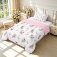 thumbnail image 2 of Erosebridal Graceful Bird Animals Twin Comforter Sets,Transitional Flower Bedding Set,White Pink,Pink Reversible,2 Pieces,1 Comforter and 1 Pillowcase, 2 of 7