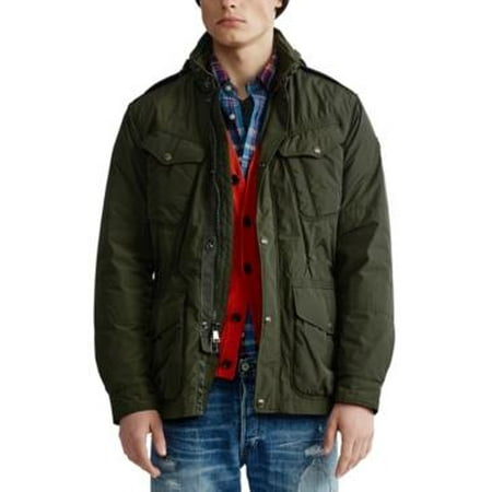 Polo Ralph Lauren Mens Modern Navy Aviator Jacket,XL/Company olive