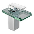 thumbnail image 2 of Grifo Led para baño, ancho de vidrio, latón montado en cubierta, mezclador de agua caliente y fría de un solo orificio, grifo para fregadero Argén, 2 of 7