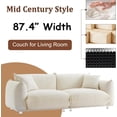 thumbnail image 5 of 87" Teddy Sherpa Sofa Couch for Living Room, 2 Seater Deep Seat Comfy Couch, 2 Cushions, 2 Pillows,white, 5 of 8