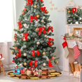 thumbnail image 2 of FMSHPON Fall Leaves Pumpkins Xmas Christmas Tree Skirt Stand Mat for Holiday Party Decoration Indoor Outdoor 36 inches, 2 of 6
