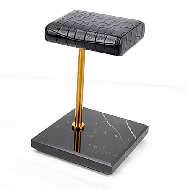 Base de mármol para reloj, soporte de exhibición para joyería, pulsera, brazalete, correa de reloj Negro y dorado Yuyangstore Pantalla de soporte de reloj