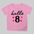 thumbnail image 2 of Bysome Summer Boys Shirts Letter Print Short Sleeve Crew Neck T-shirts Lightweight Boys Tees Size 6-7 Years Pink, 2 of 3