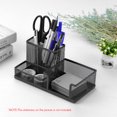 thumbnail image 2 of Organizador metálico multifuncional para escritorio - Soporte para plumas X8003 en negro, ideal para mantener tu espacio de trabajo ordenado y libre de desorden. Fabricado en metal resistente con, 2 of 6